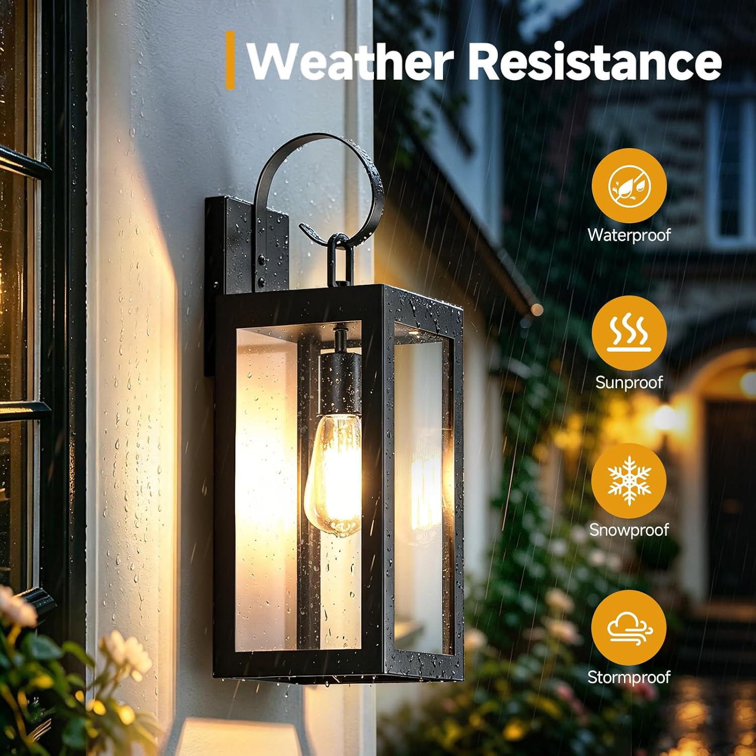 18 Solar Wall Light Outdoor, Dusk to Dawn Solar Porch Light, 2Pack
