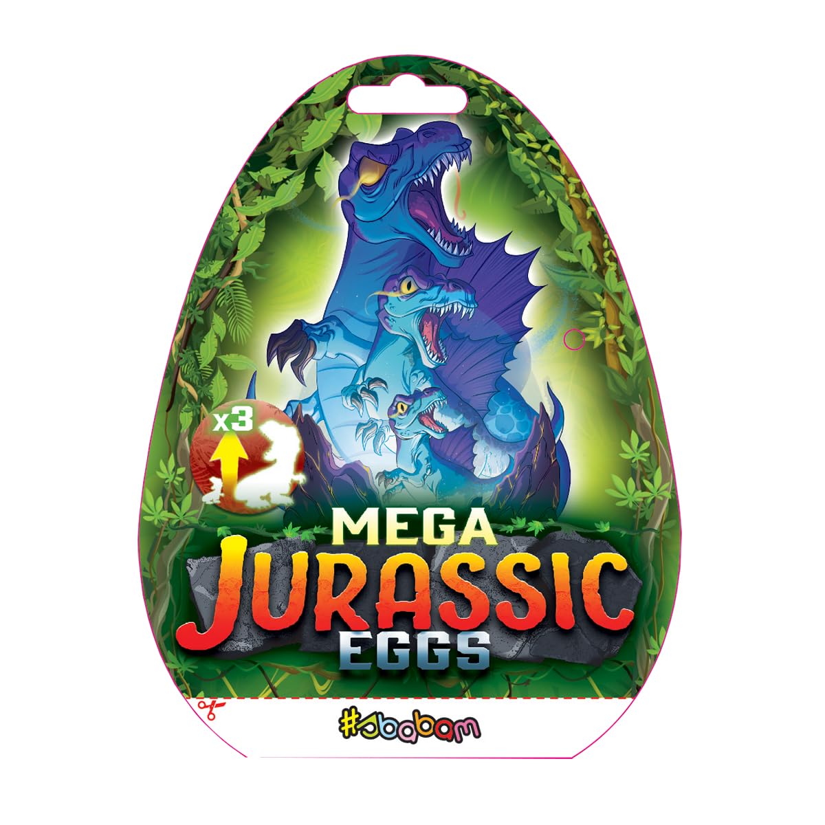 #sbabam Funny Box Mega Jurassic Eggs, zabawka od 3 lat, 3 sztuki, zabawka dinozaura dla dzieci urodzonych z magicznych jaj – idealna jako prezent dla dziecka
