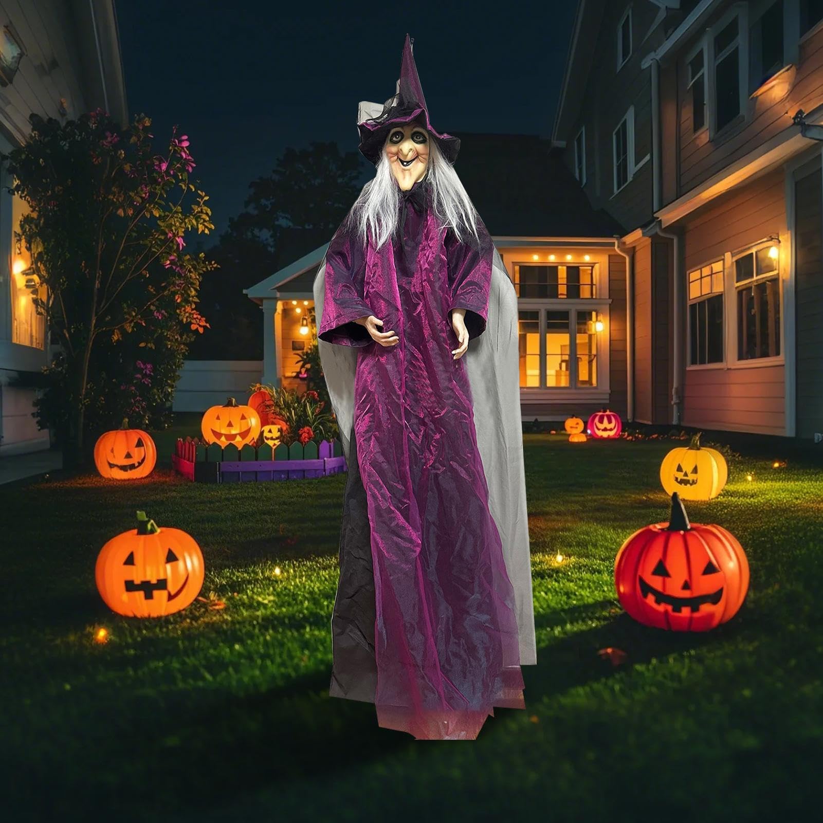 Dekoracje Halloween Upiorne Akcesoria Świąteczne Ze Świecącymi Oczami | Dźwiękowa Dekoracja Halloweenowa Wewnętrzna Na Płoty Balustrady Drzwi Wejściowe