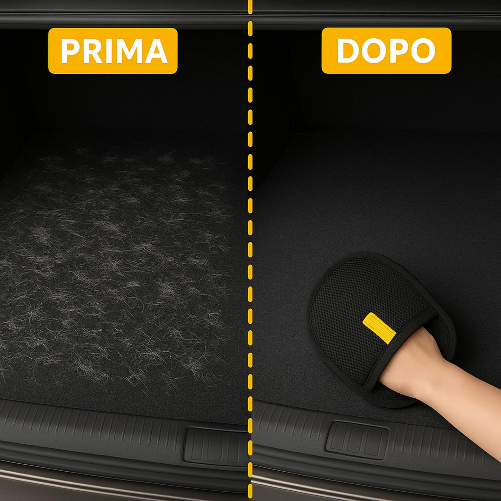 Hair Grabber Guanto Rimuovi Peli per Animali，Guanti antipeli riutilizzabili per Animali Domestici – rimozione peli da Vestiti, divani, tappeti– Riutilizzabile e Lavabile