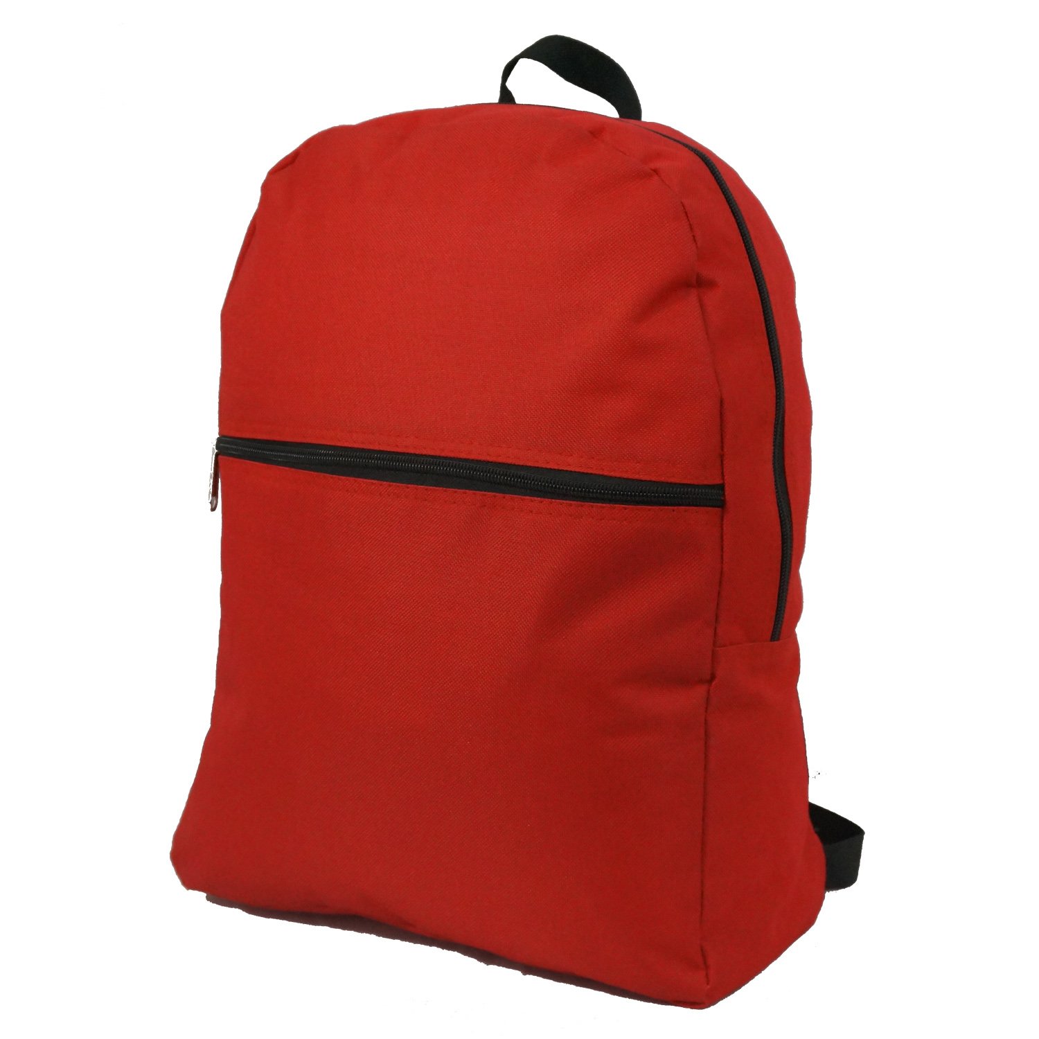 K-Cliffs Simple Backpack 17 inch Cheap Basic Bookbag Promotional School Bags Red