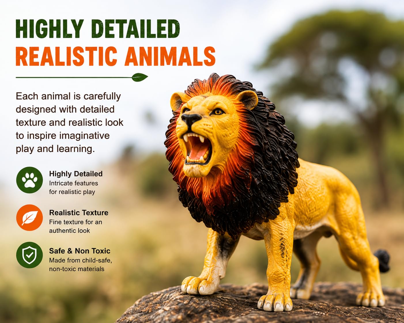 Wild & Farm Animal Figures Set for Kids - 24 Toys -4