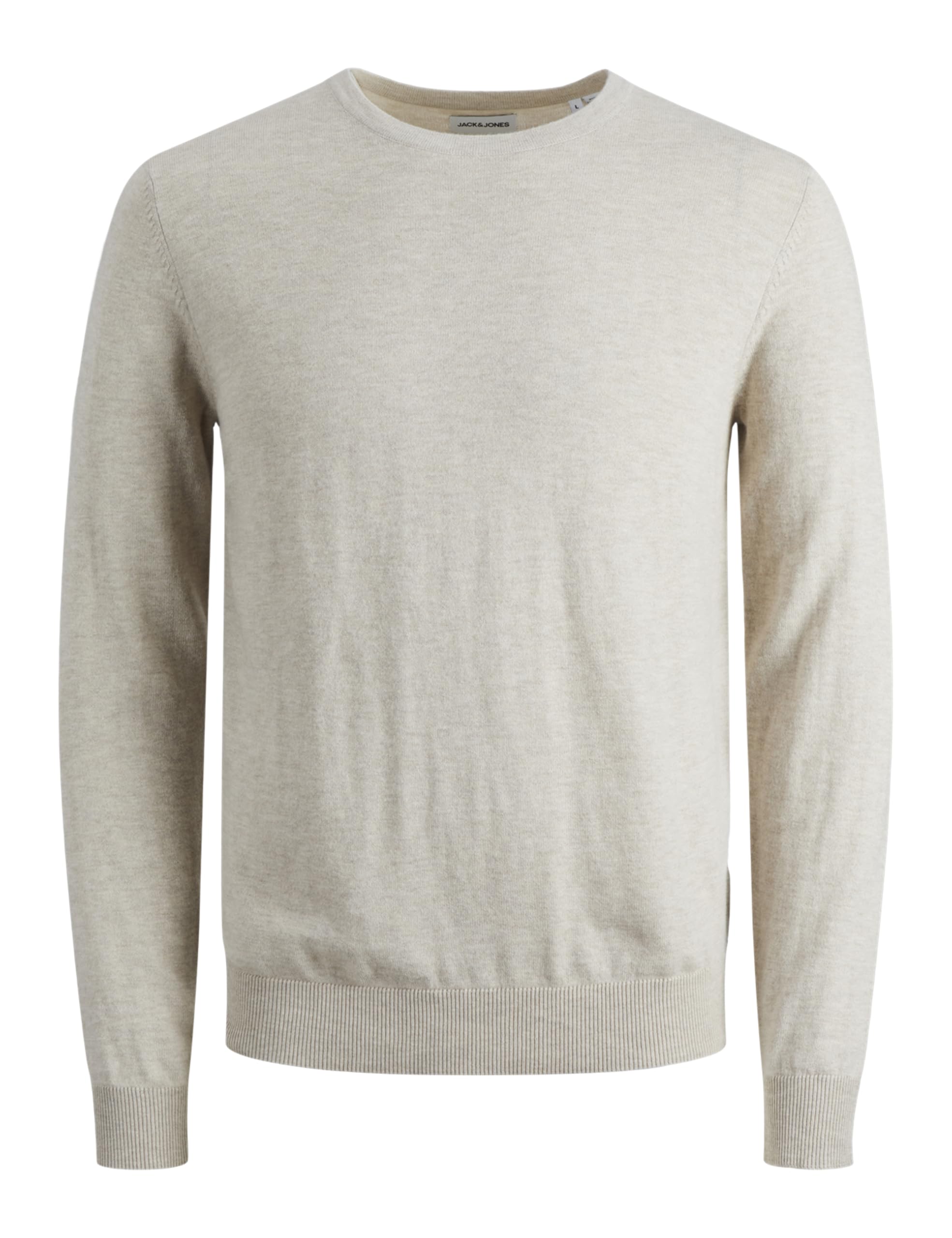 Jack & Jones Jjeemil Knit Crew Neck Noos, Maglione Lavorato A Maglia Uomo, Oatmeal/Detail:Melange, Xxl-image