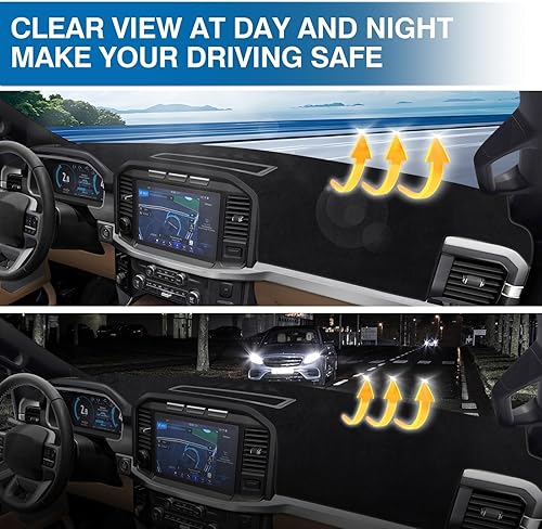 Miniatura 57 de KUST Cubierta de salpicadero de automóvil para Toyota RAV4 2013-2018, conducción con mano izquierda, antideslizante, cubierta de tablero de consola