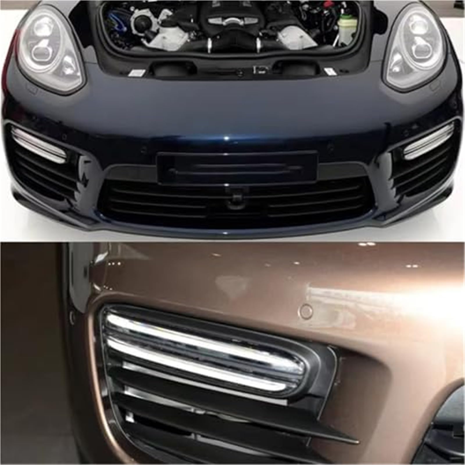 Tylne światło przeciwmgielne, dla Porsche, dla Panamery, dla Gts, 2014 2015 2016 2017 przedni zderzak samochodowy dla jazdy dziennej Lampka odblaskowa ostrzegawcza zderzaka(BLACK Left)