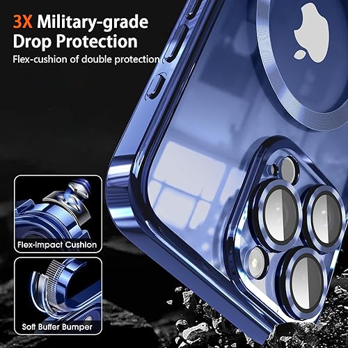 Miniatura 4 de symboly Funda magnética para iPhone 15 Pro Max con protector completo de lente de cámara imanes N56 fuertes Compatible con Magsafe Funda