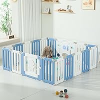 Vista 9 de Parque infantil para bebé, corralitos plegables para bebés y niños pequeños, corralito extra grande de 22 paneles, valla portátil de astronautas