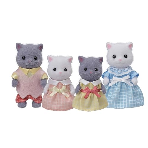 Familia de Gatos Persas Calico Critters - Set de 4 Figuras Coleccionables de Muñecas para Niños a partir de 3 años