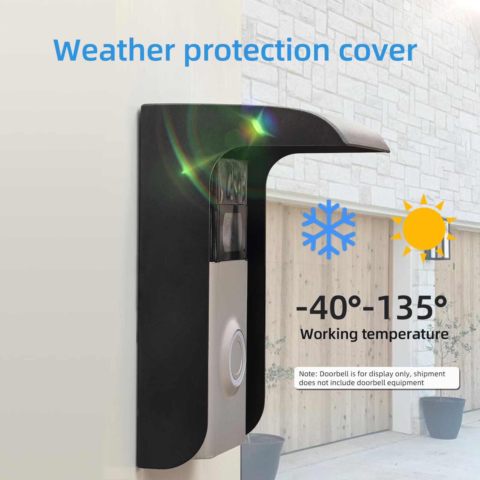 Protection contre la pluie pour sonnette vidéo extérieure, couverture de porte, protection contre les intempéries, convient pour anneau de porte, prise de courant, serrure de porte