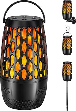 Upgraded Outdoor Bluetooth Speakers Waterproof, Outdoor Speakers with Light, Multi-Speaker Auto-Sync Up to 100 Speakers, HD Surround Sound Multiroom Digital Music System Speaker, Gifts for Men