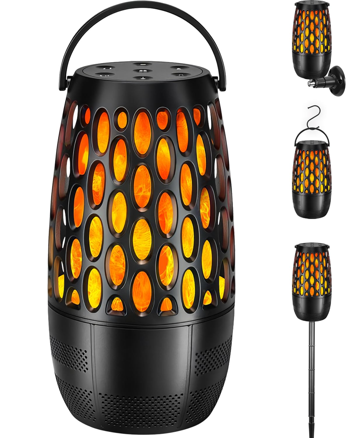 Upgraded Outdoor Bluetooth Speakers Waterproof, Outdoor Speakers with Light, Multi-Speaker Auto-Sync Up to 100 Speakers, HD Surround Sound Multiroom