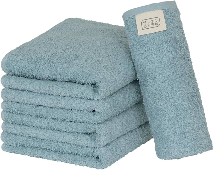 Amazon｜タオル研究所 [軽さの理由] #006 フェイスタオル ブルー