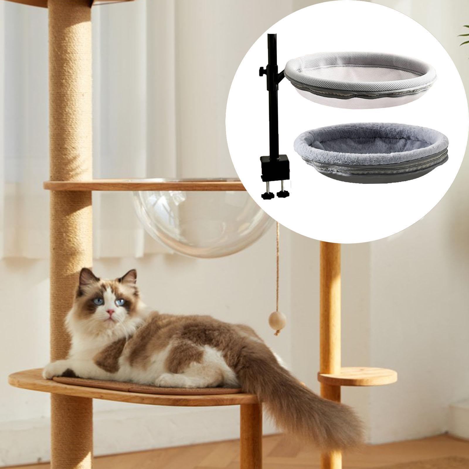 Erhöhtes Katzenbett auf Dem Schreibtisch, Katzenzubehör für Den Innenbereich mit Waschbarem Bezug für zu Hause