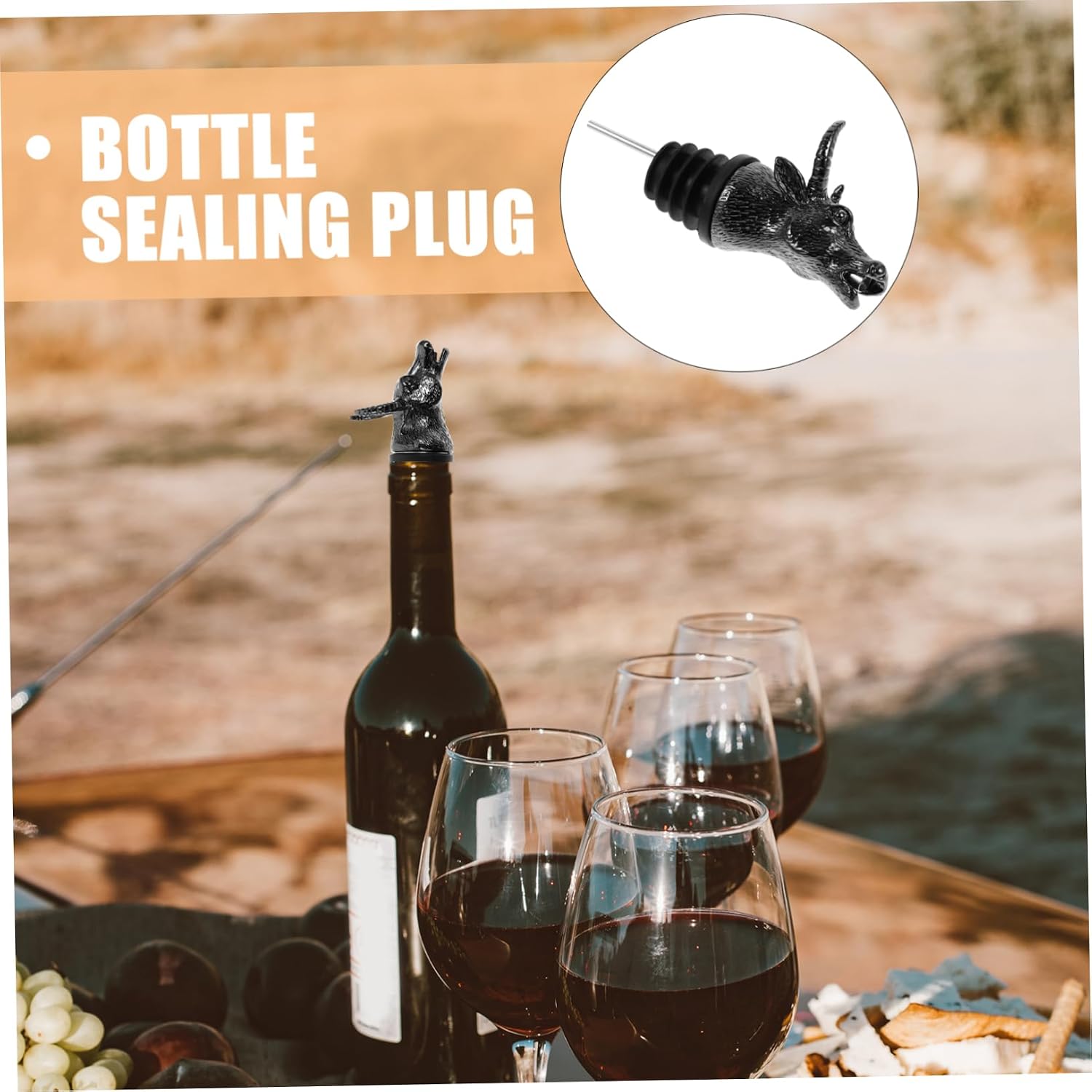 Zombie Head Wine Pourer Animal Head Liquor Spout Niutou Jiuzui Alloy Wine Pourer for Party