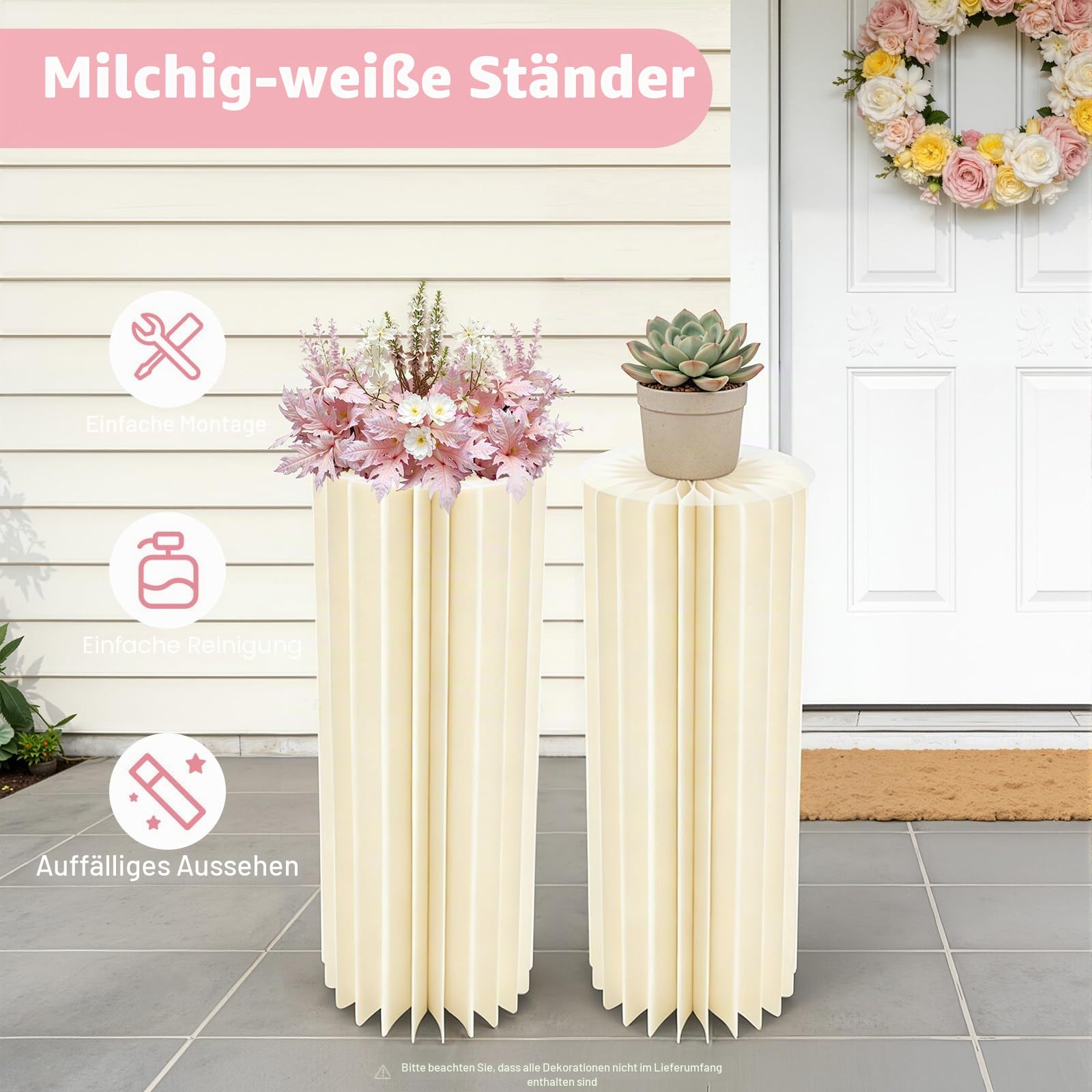 Faltbare Papiersäulen Zylinderständer Ausstellungssockel für Partys Herzstück Zylindertische Zylindertisch Römische Säule aus Pappe Kuchen Display Sockelständer für Hochzeits (2 Stück)