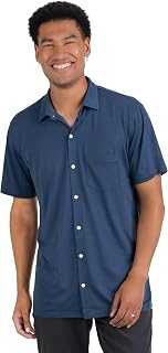 Woolly Clothing Men's Merino Wool Short Sleeve Button Up - Wicking Breathable Anti-Odor