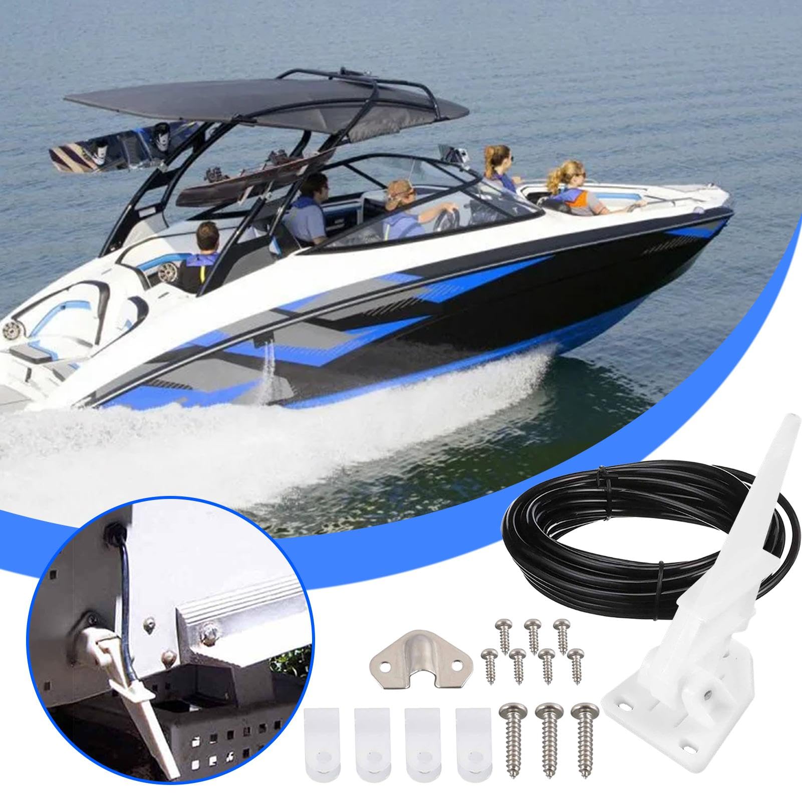 Pitot Tube Kit Für Boote Für Boote, Automatische Kick-up-Röhre, Tachometergeschwindigkeits-Kit Zum Sorgfältigen Lesen | Messen Sie Bis Zu 80 Km/H Pitot Kick-up Pipe Kit