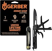 Vista 22 de Gerber Gear Armbar Trade 8-en-1 Multiherramienta - Cuchilla de 6.35 cm de borde liso, palanca, martillo - Equipo EDC y accesorios - Plata