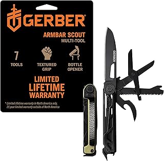 Gear Armbar Scout 7-in-1 Multi-tool - 2.5" Plain Edge Blade, Hammer, Scissor, Saw - EDC Gear and Equipment - Green