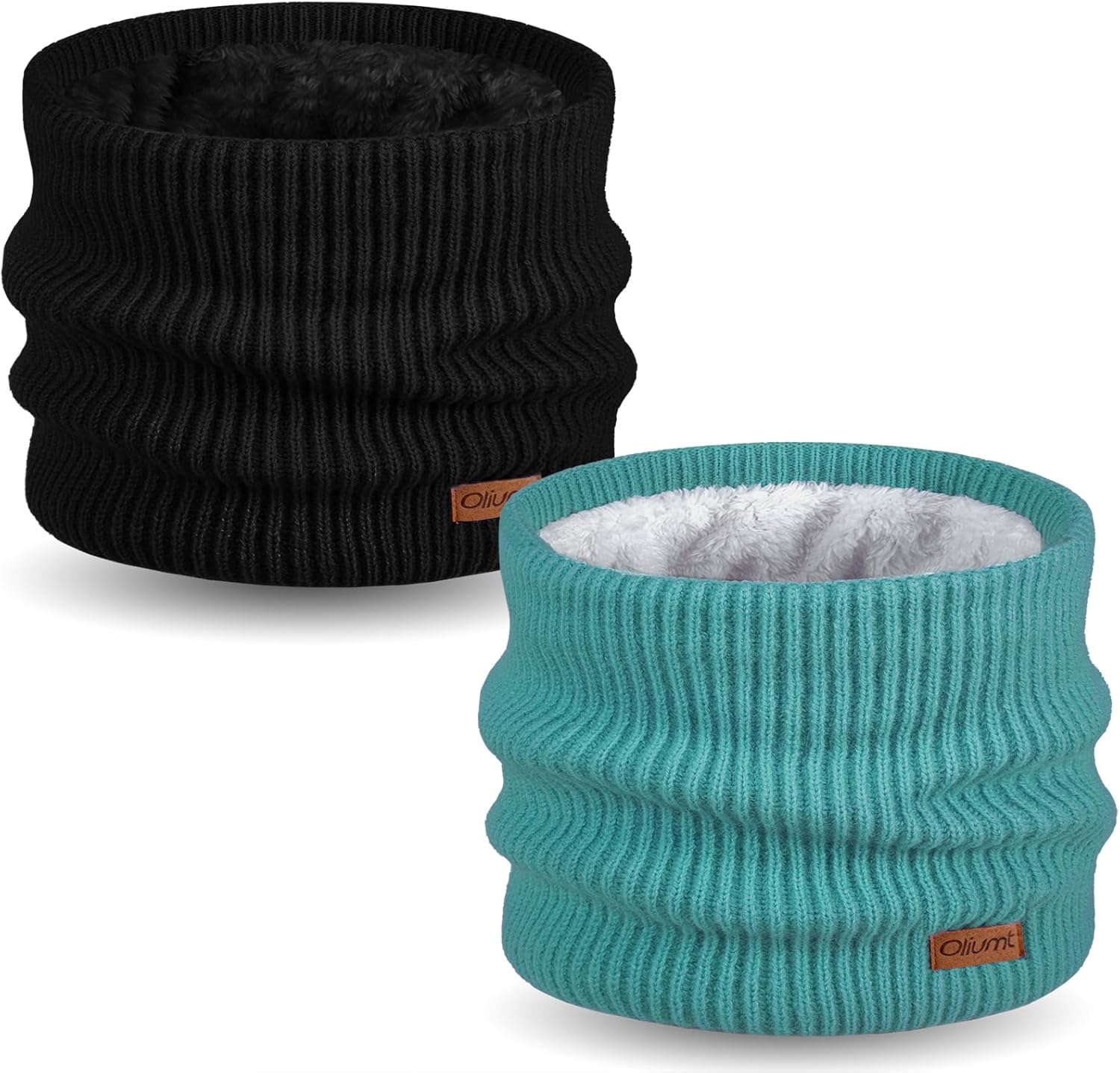 Kids Neck Warmer Winter Neck Gaiters Knitted Infinity Scarf for Boys Girls Fleece L...