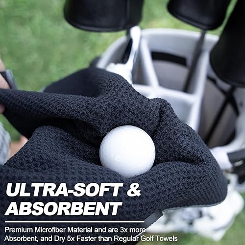 Miniatura 4 de Toalla de golf magnética, diseño de gofre de microfibra con clip, imán de fuerza industrial para un fuerte agarre a bolsas de golf, carritos y palos