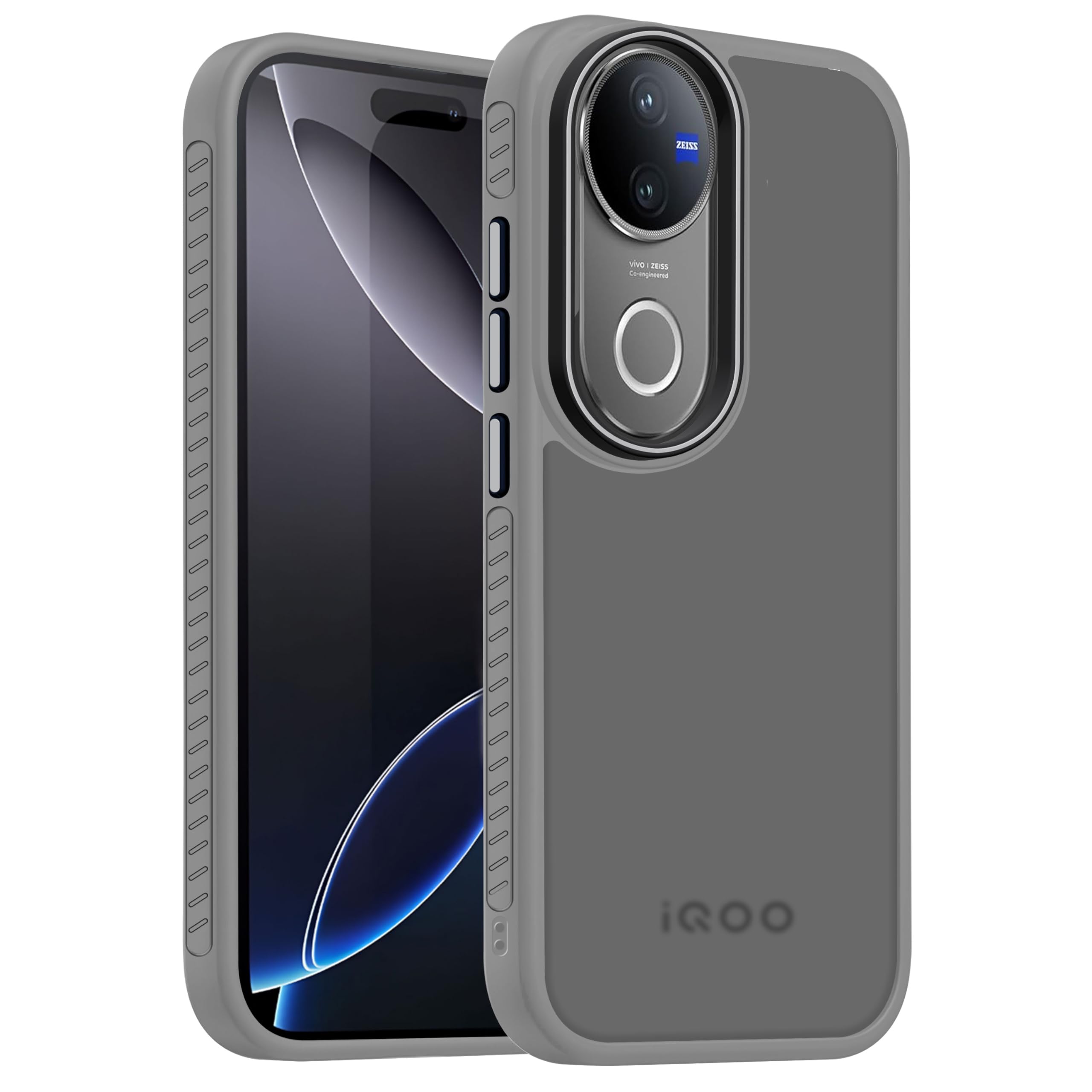 V-TAN IQOO Z10R Back Cover, Matte Finish, Gray Grey - Image 1