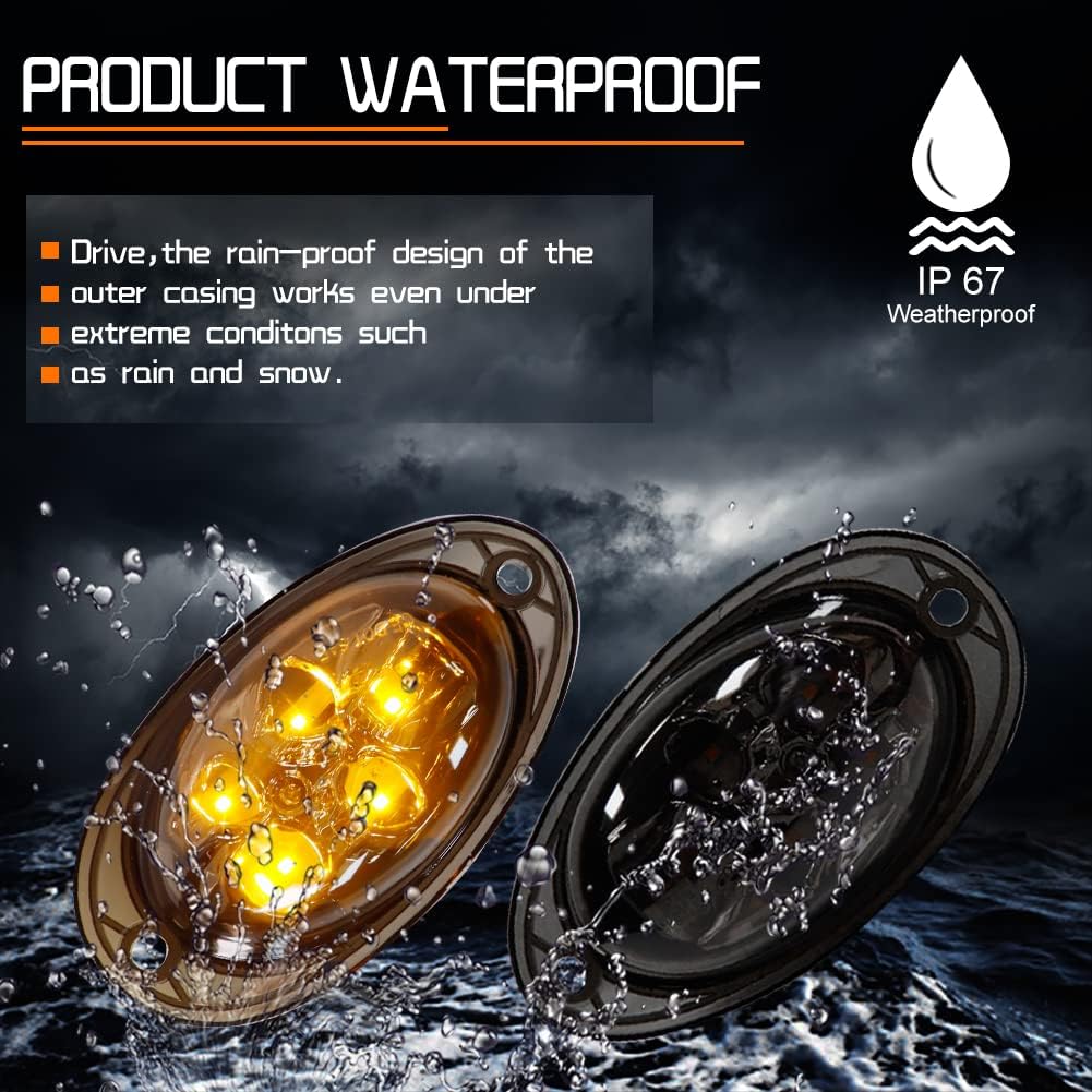 Led Smoked Lens Compatible With 2008-2017 Freightliner Cascadia Semi Truck Front Side Marker Turn Signal Lights