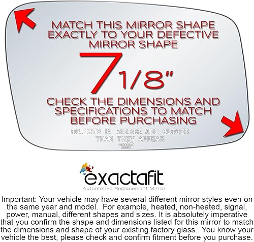 Miniatura 2 de exactafit 8223R - Reparación de repuesto para espejo lateral del pasajero compatible con Volvo 850, C70, S40, S70, V40, V40, V70 1993-2004