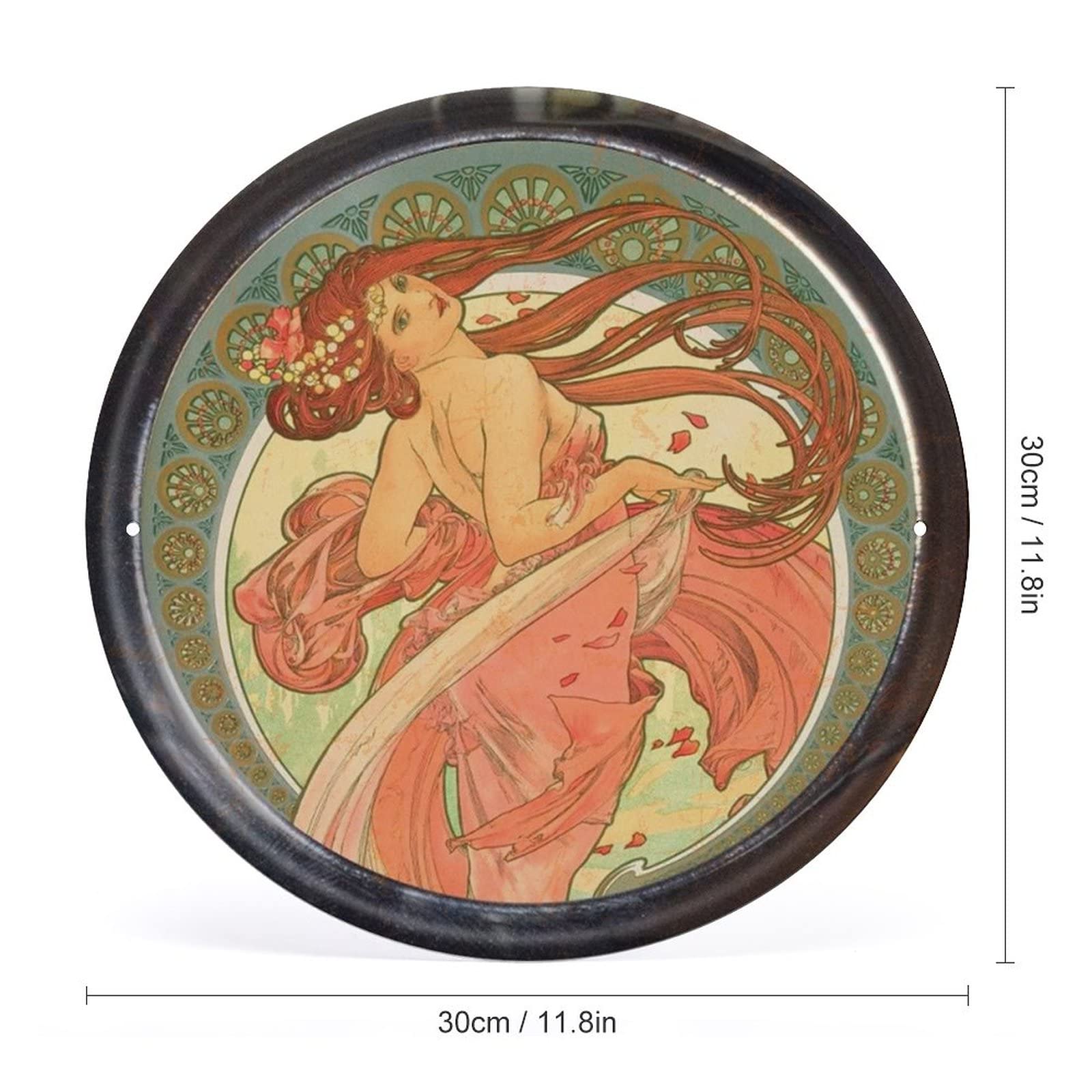 ARTDECO Alphonse Mucha vintage ART 木製 Amazon.com: Alphonse Mucha tin Sign, Long Flowing Hair Art Nouveau