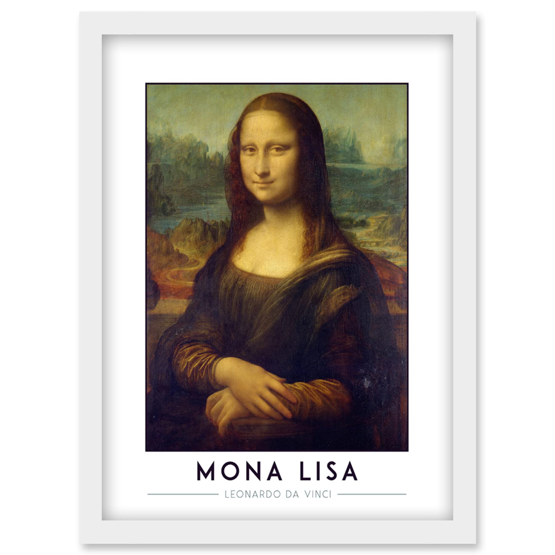 Leonardo Da Vinci Mona Lisa Portrait Painting Framed Wall Art Picture Print A4