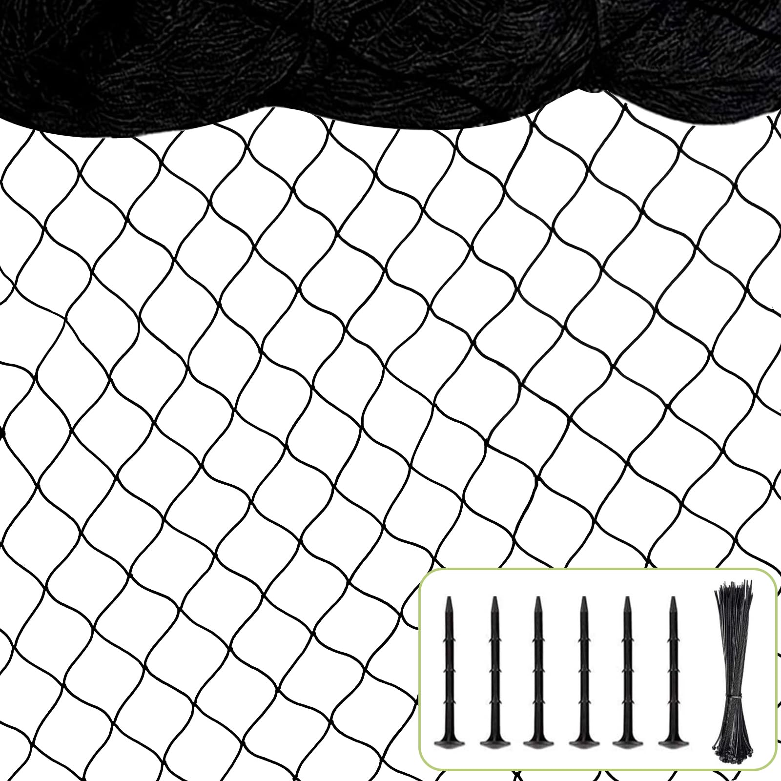 100'x100' Bird Netting for Chicken Coop, Heavy Duty Nylon 1" Mesh Poultry Netting Chicken Nettings Roof Hawk, Aviary Nettings Deer Fence Garden Net for Fruits Trees Plant