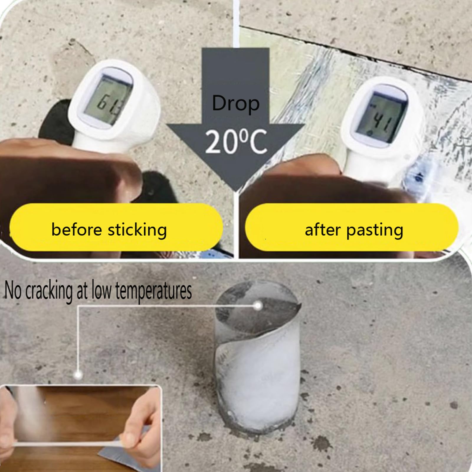Cinta de asfalto autoadhesiva, cinta bituminosa, cinta de papel de aluminio, cinta de sellado de protección UV, resistente al agua, parche para agujeros y grietas, aislamiento térmico, para fugas en
