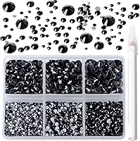 Vista 119 de 2880 diamantes de imitación para arte de uñas, sin termofijación, fijación con pegamento, cristales redondos de vidrio con base plana para hacer