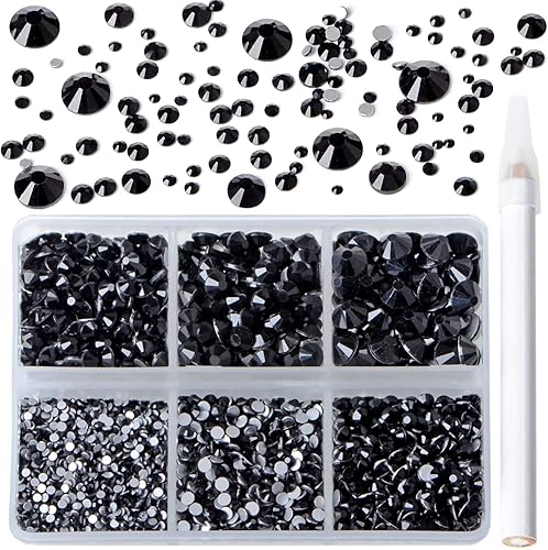 Miniatura 119 de 2880 diamantes de imitación para arte de uñas, sin termofijación, fijación con pegamento, cristales redondos de vidrio con base plana para hacer