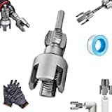 4-in-1 Water Pipe Wrench, 2026 New Integrated Internal & External Pipe Threading Tool, Pipe Tapping and Threading Tool for 1/2'' & 3/4'' Pipes, Electric Drill Compatible PVC Threader (1/2'')