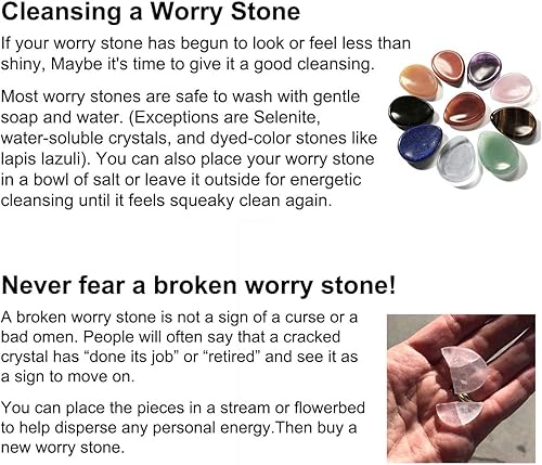 Miniatura 6 de CrystalTears - Piedra natural tallada para el pulgar, para aliviar preocupaciones, gema curativa de bolsillo con caja