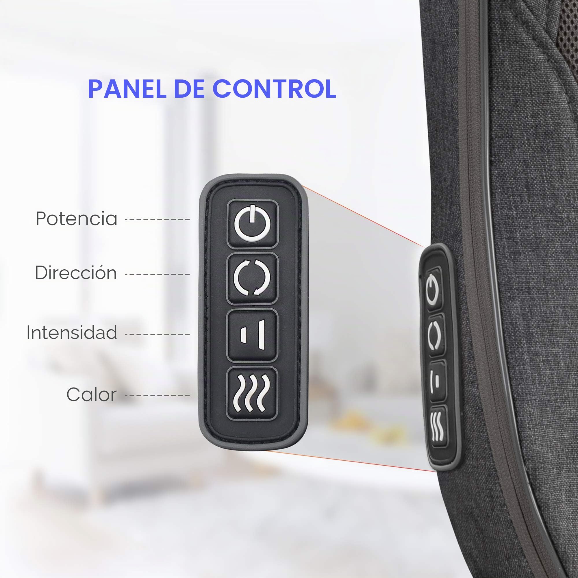 Comfier Shiatsu Masajeador de Espalda - Cojín Masajeador Cervical y Espalda Portátil con Calor, Almohadilla de Masaje de Amasamiento Ajustable para Silla, Uso Oficina, Regalos Originales para Mujer