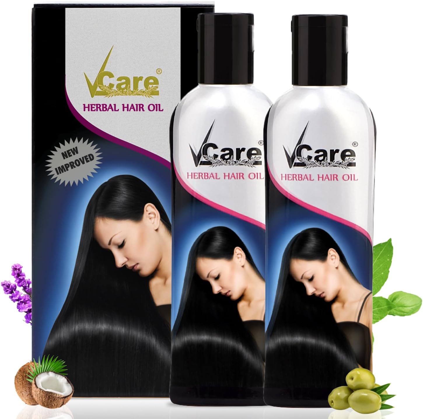VCare Herbal Hair Oil For Men And Women | Reduces Hair Fall & Dandruff | Helps Hair Growth With 13+ herbal oils |Ideal For All Type Hair Growth 100ml Pack of 2