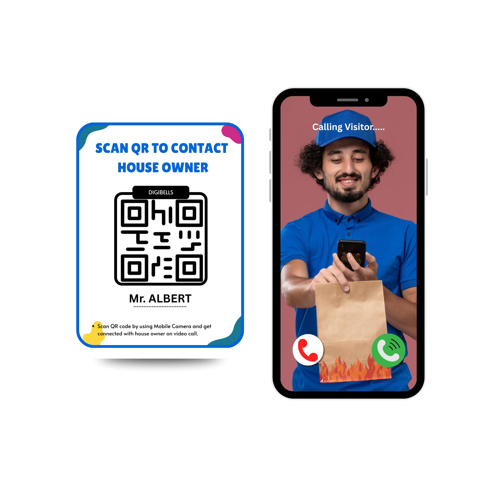 Digibells QR Video Doorbell Smart Wireless QR Code Doorbell