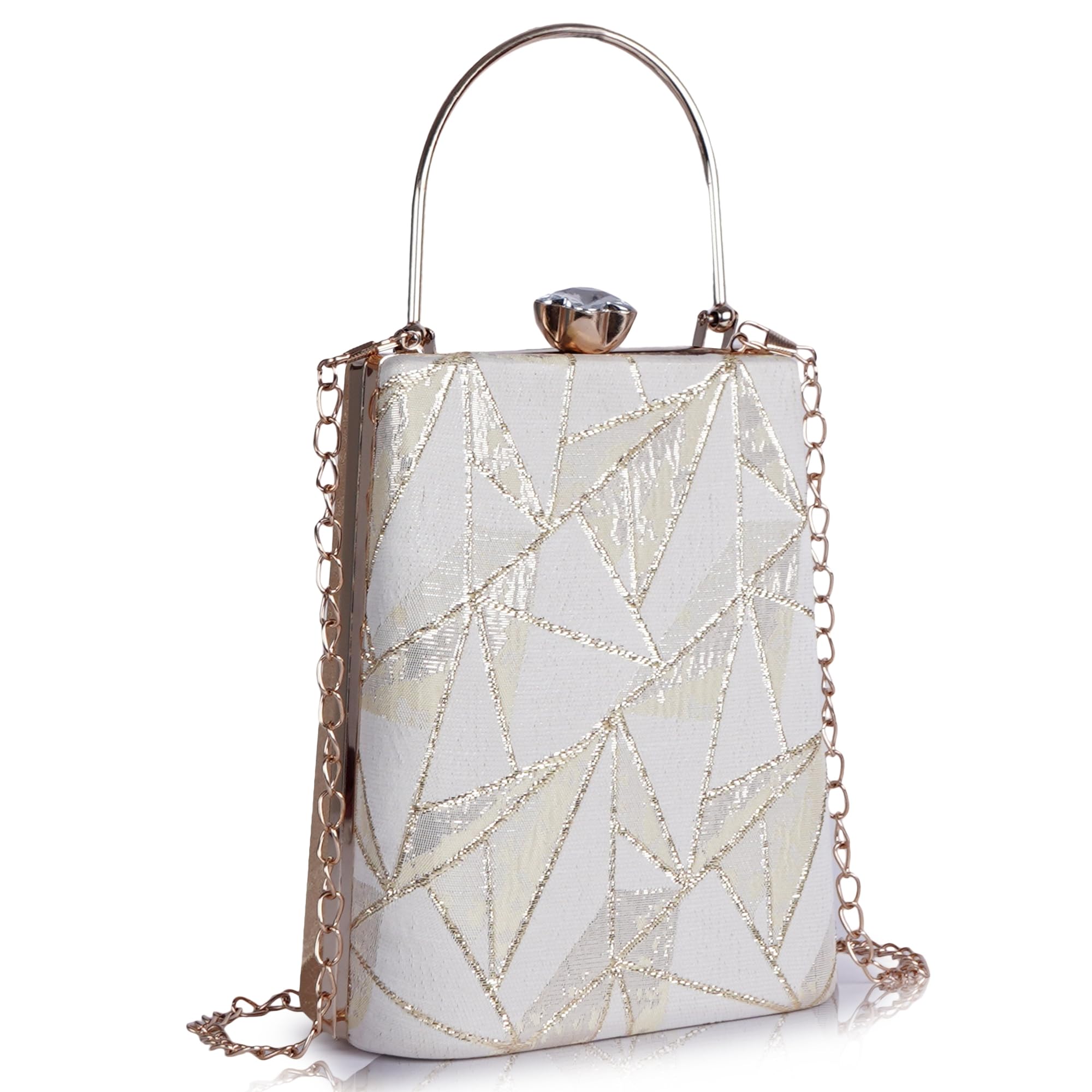 norve PU Metal Elegant Geometric Design Women’s Clutch Bag with Chain Strap – Party & Evening Handbag-picture-37