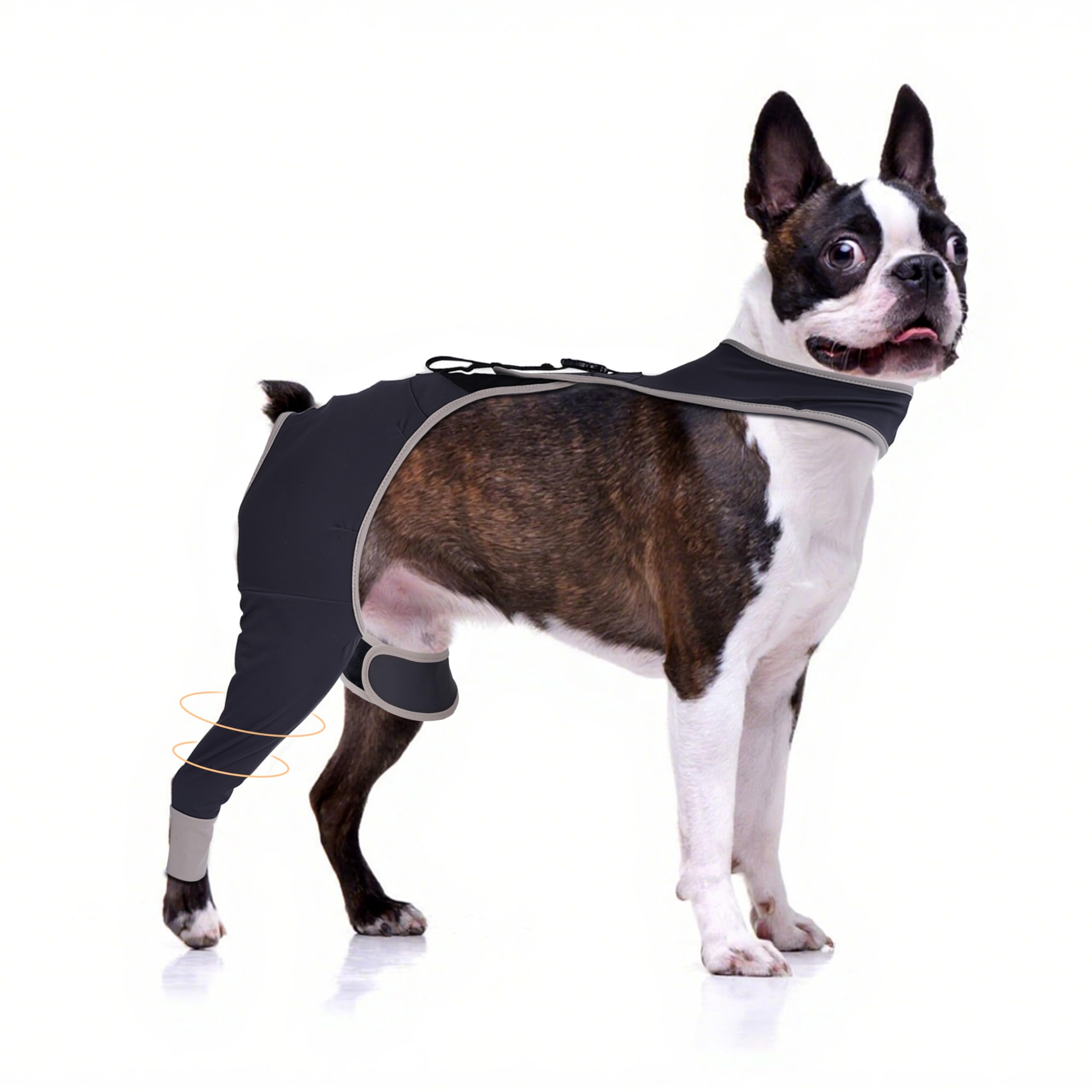 Dog Leg Sleeve to Stop Licking for Small Dogs, Comfortable and Breathable Cone Alternative After Sugery, Prevents Pet Wounds from Licking and Biting, Rear Right Leg, M