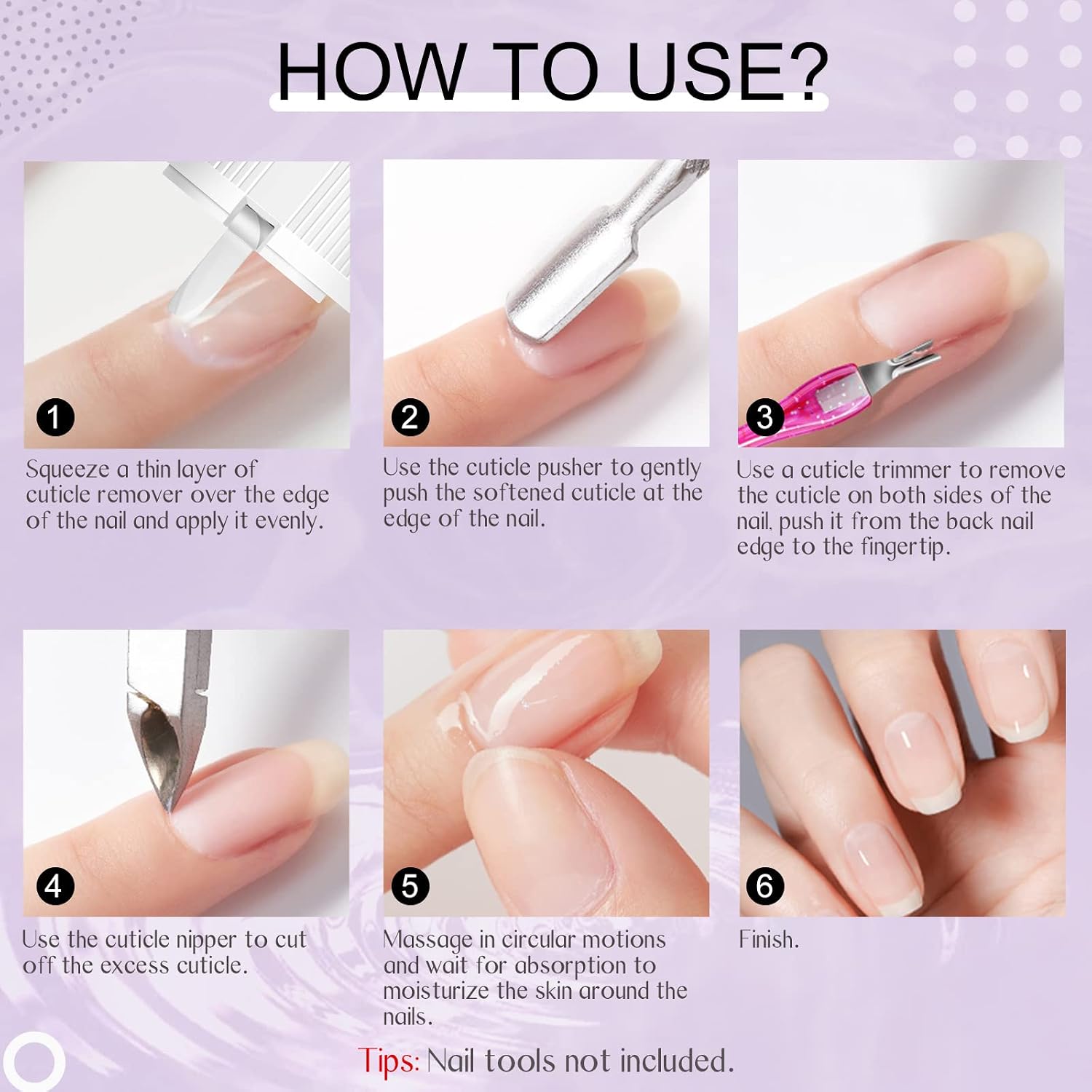 SAVILAND Cuticle Remover Set - 2 Bottles 60 ML/4.24 OZ Cuticle Remover Cream, Quick Easy Cuticle Softener & Exfoliator for Healthy Nails, Nail Care Set for Nail Salon Home DIY