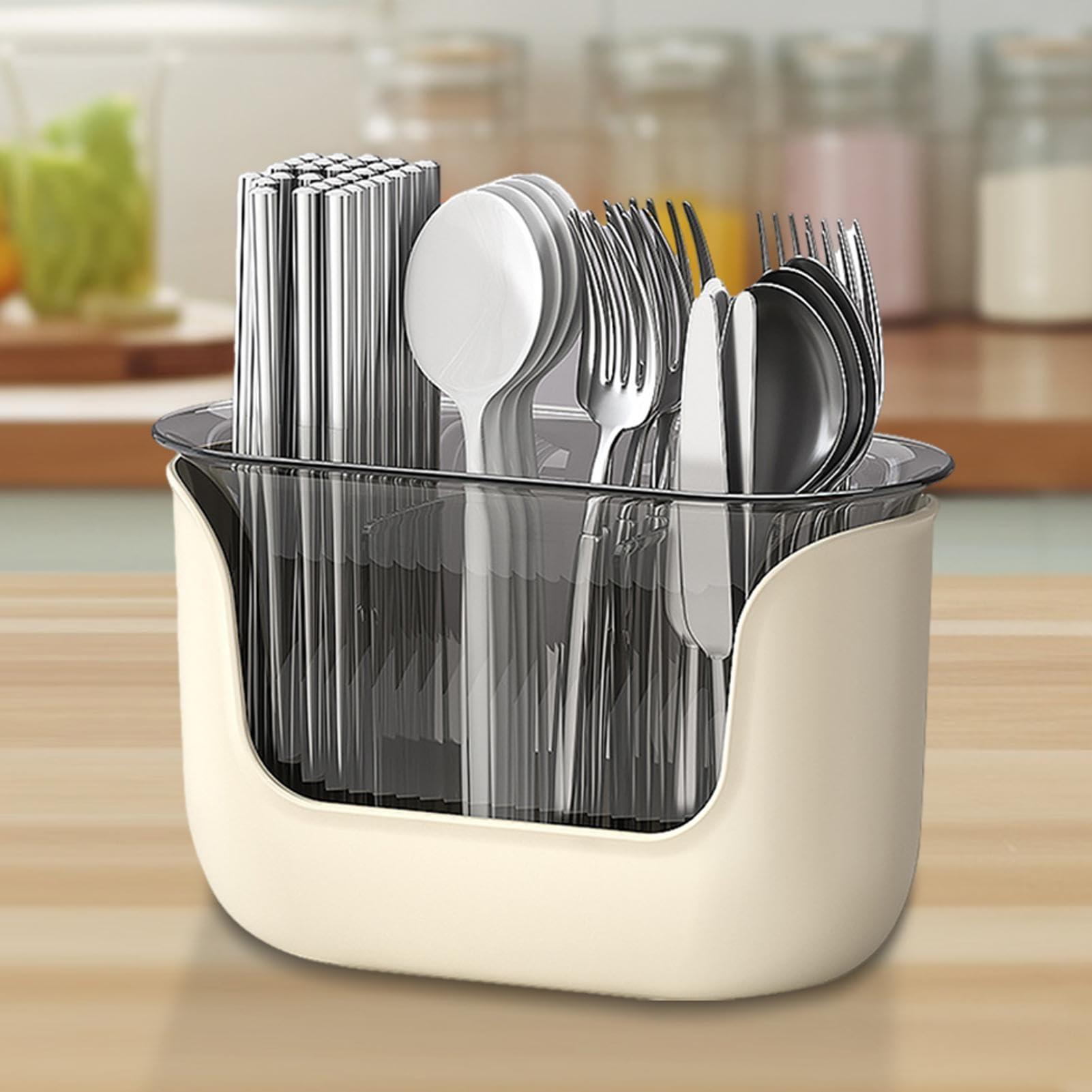 Porte-couverts Pour Plan De Travail, Porte-ustensiles De Cuisine | Récipient à Couverts Avec 3 Compartiments, Porte-couverts Transparent Pour Couverts Porte-couverts Pour Plan De Travail, Porte-ustensiles De Cuisine | Récipient à Couverts Avec 3 Compartiments, Porte-couverts Transparent Pour Couverts