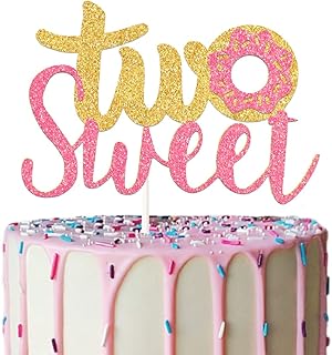 Two Sweet Birthday Party Supplies, Donut Cake Topper Decorations for Donut Party Supplies Decor (Two)