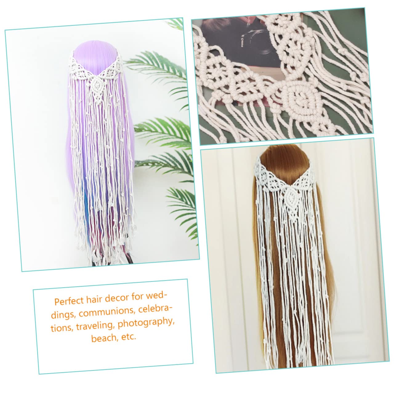 MAGICLULU 2 Pz per fasce per di fiori hair charms cerchietti bambina accessori per da sposa velo bohémien ragazza Anello per strass