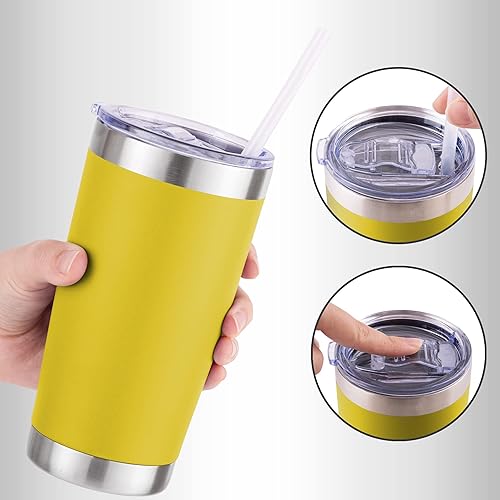 Miniatura 61 de Zulay - Taza de café aislada de 12 onzas con tapa, taza de campamento de acero inoxidable con asa, taza aislada al vacío de doble pared Duracoated