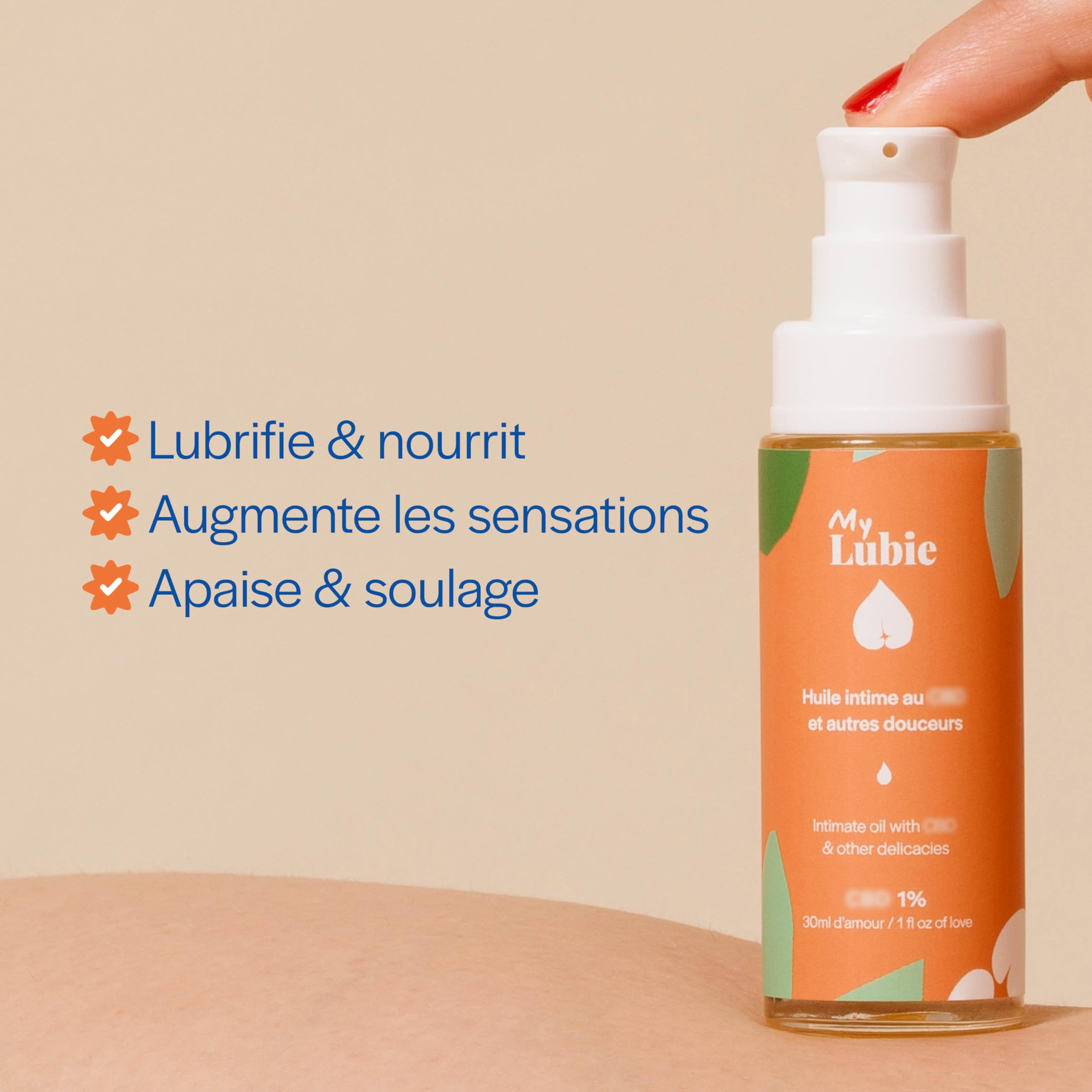 MY LUBIE - Huile Lubrifiant Intime Premium - Nourrit, Lubrifie et Apaise - 100% Naturelle et Fabriquée en France - 6 Ingrédients Biologiques - Stimule et Soulage - Ne Colle Pas - 30 ml