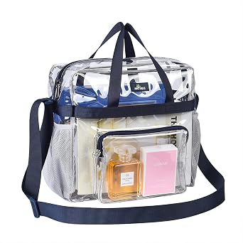 MAY TREE Clear Bag for Stadium Events, 12x5.5x12 Clear Tote Bag for Work | Non-detachable Reinforced Straps, Clear Tote Bag for Work, Sporting Events & Gym, Stadium Approved Transparent Bag