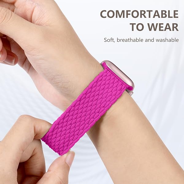 Maledan Braided Solo Loop Strap Compatible with Apple Watch Strap 38mm 40mm 41mm 42mm 44mm 45mm 46mm 49mm for Women Men, Adjustable Stretchy Sport Band for iWatch SE Series 10 9 8 7 6 5 4 3 2 1 - 4
