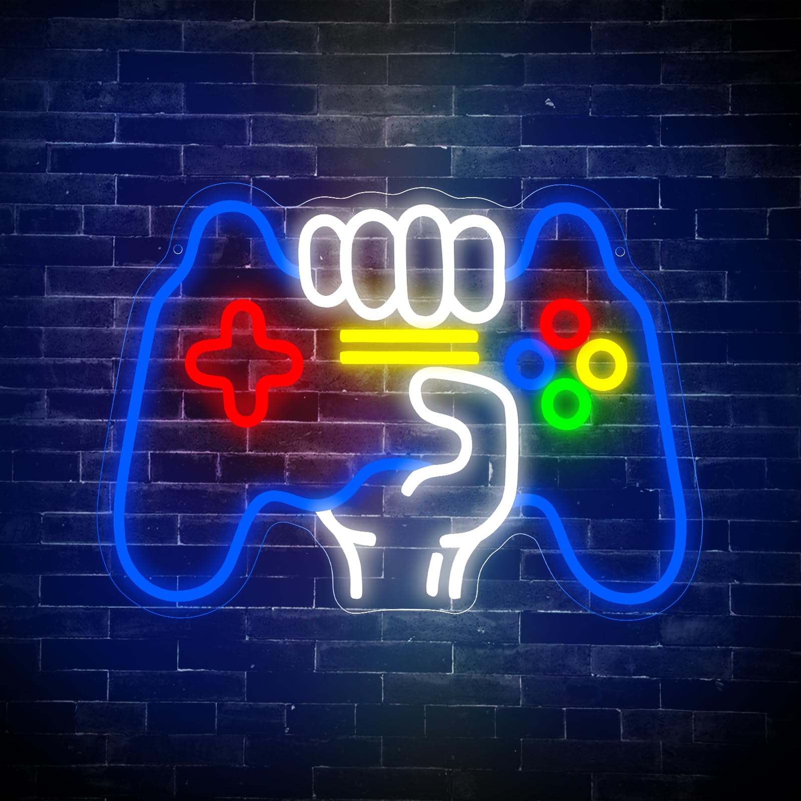 Panneau Néon LED 'One More Game' Pour Gamers - Décoration Murale Bleu, Rose, Vert… Lumineux Et Réglable | Parfait Pour Chambre, Salon, Fêtes Et Cadeaux Joueurs